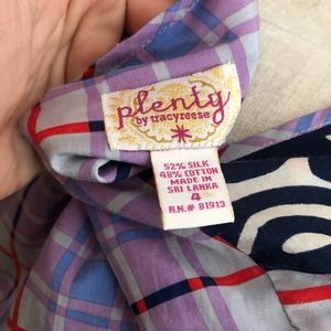 Anthropologie Tracy Reese lavender plaid wrap top